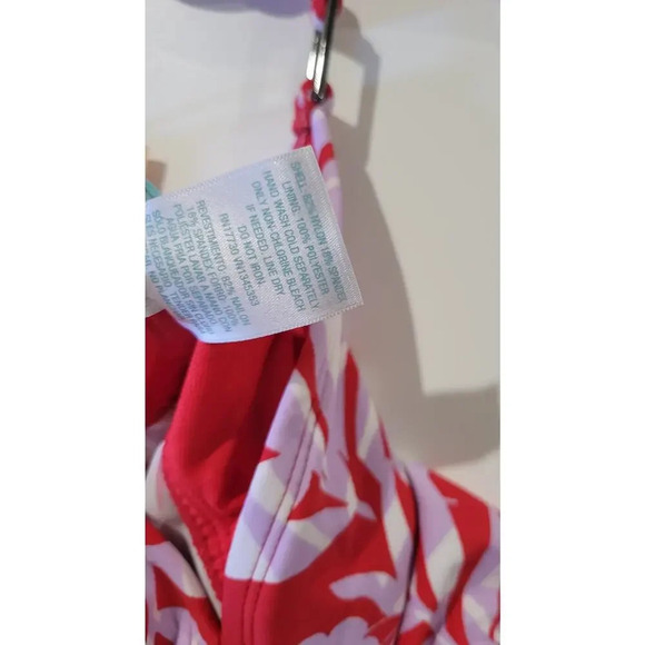 Kona Sol Women’s Red Botanical Leaf Tankini Swimsuit Top - Small NWT - Picture 7 of 10